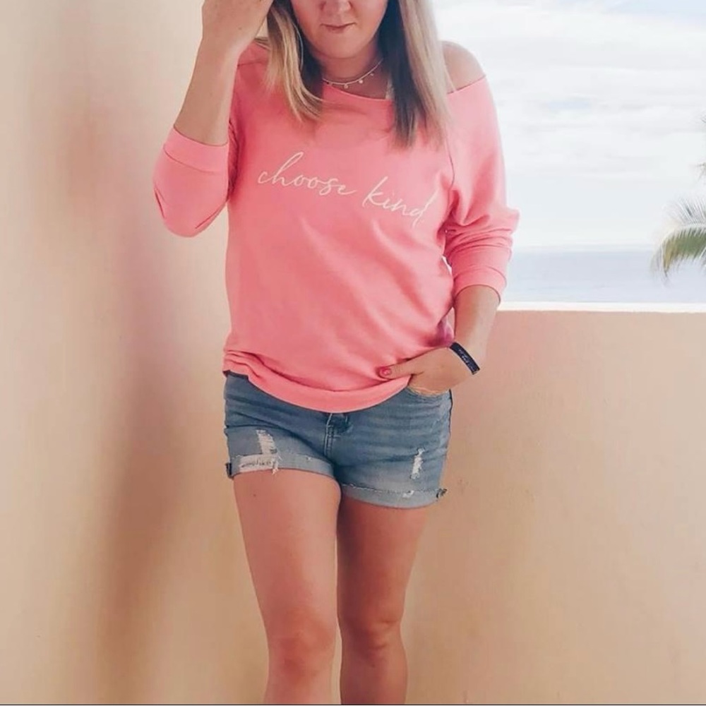 Women's Pink Long Sleeve Tee - Choose Kind
